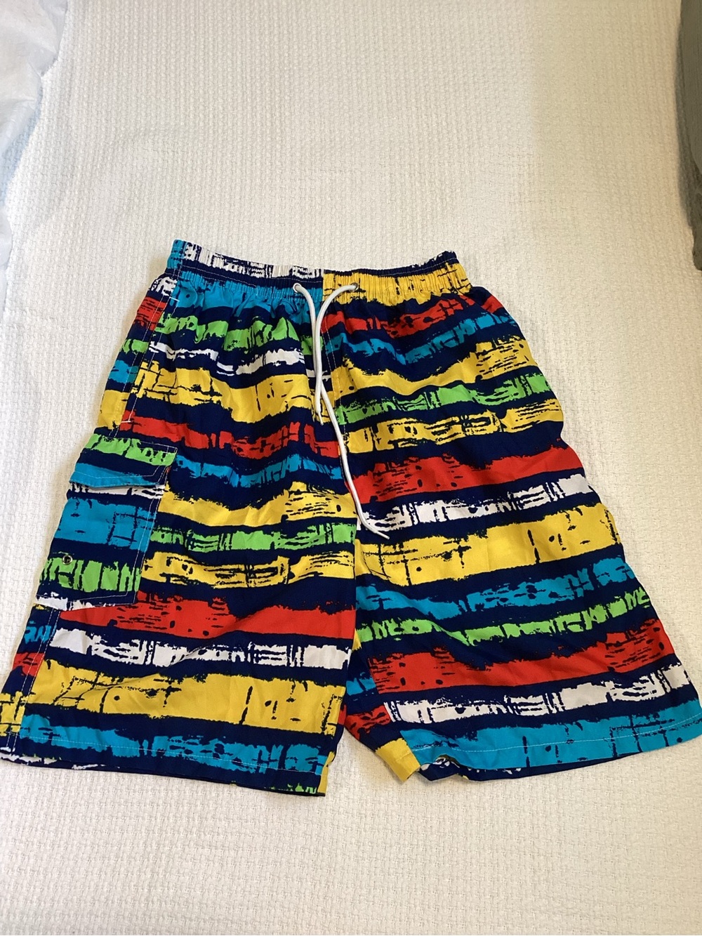 Men's Multicolor Striped Hybrid Swim Shorts - Bright Stripe